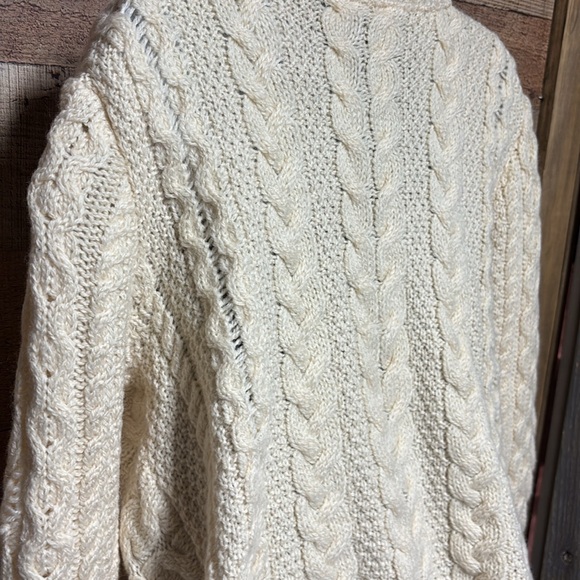 Inis Crafts Merino Wool Cable Knit cardigan Sweater - Picture 6 of 9